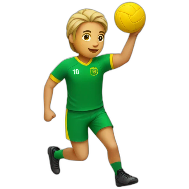 Handball player in green and yellow emoji