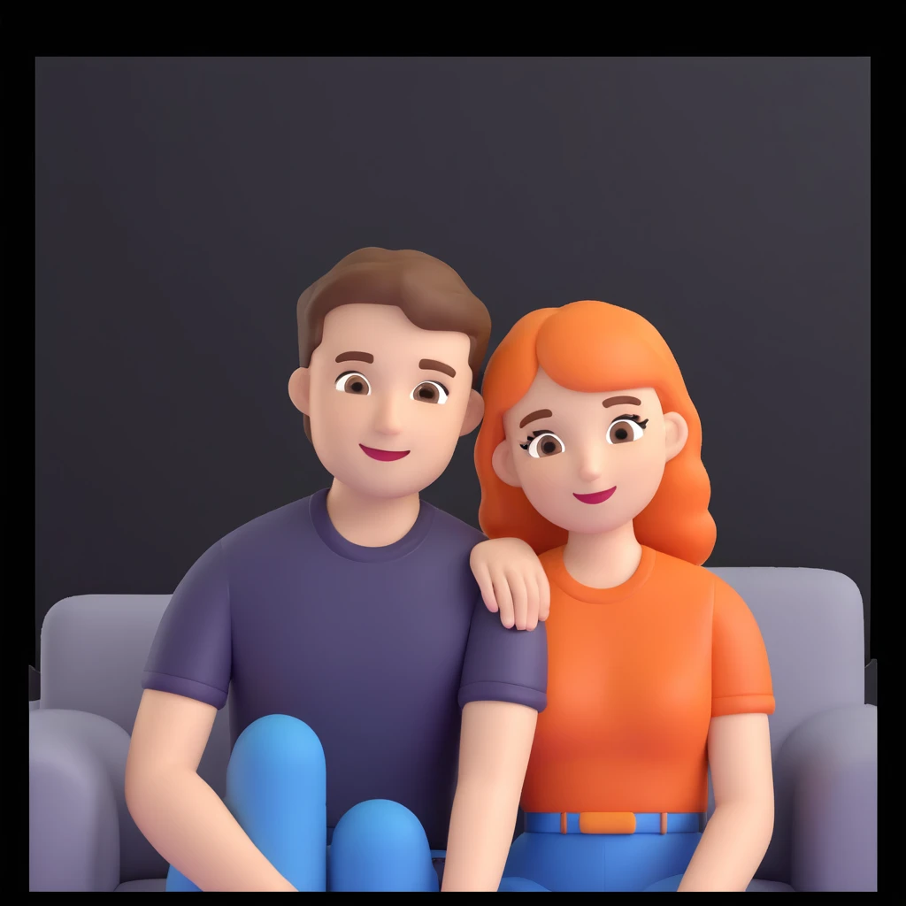  couple posing, close up pose, living room background emoji