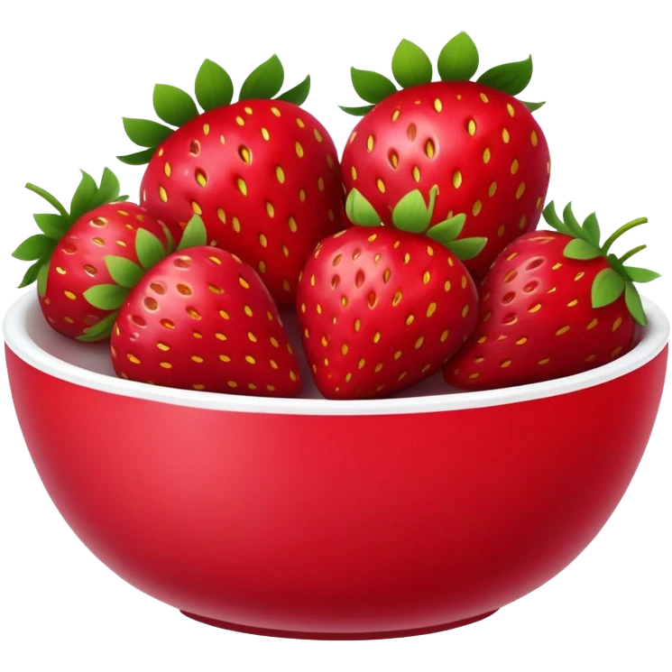 Bowl of strawberries aesthetic  emoji