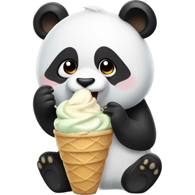 Panda eating ice cream emoji