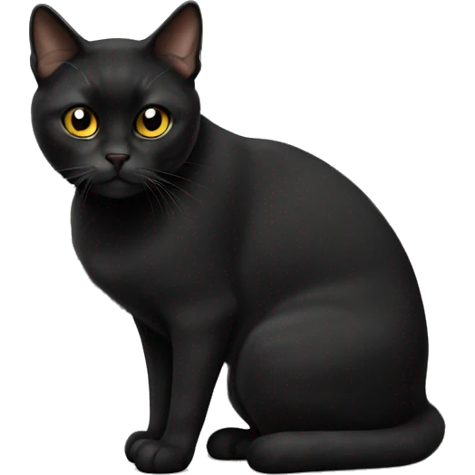 Black Manx cat emoji