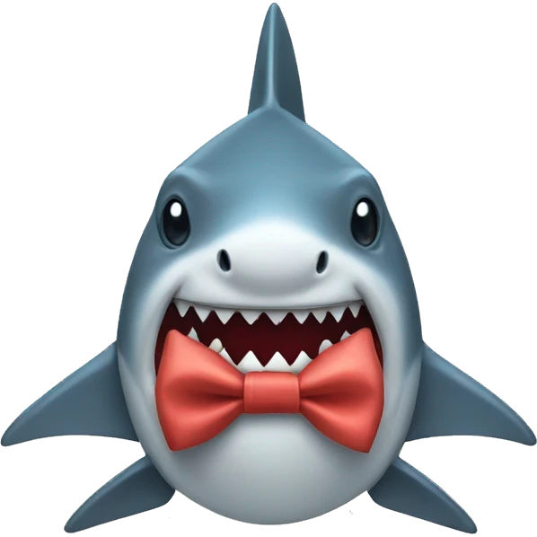 Shark wearing a bow emoji