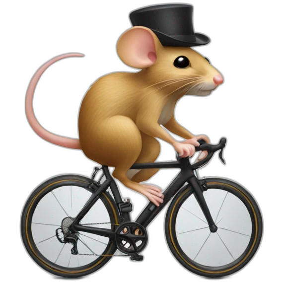 Mice with hat on a roadbike emoji