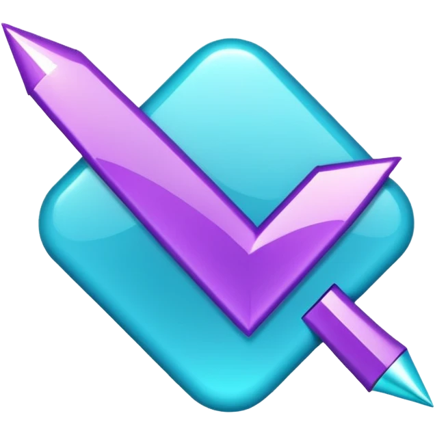 Glitter Purple and Cian Mark Check emoji