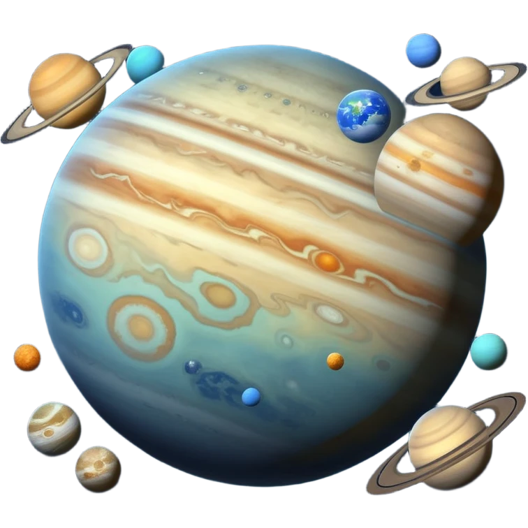 solar system with realistic planet colors and details emoji