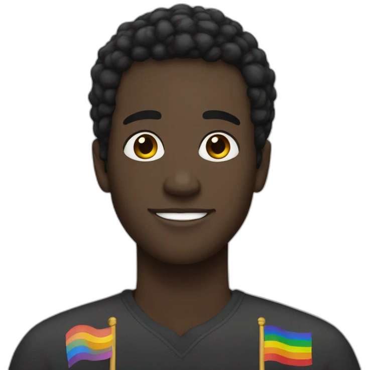 Black man with yamaka and pride flag emoji