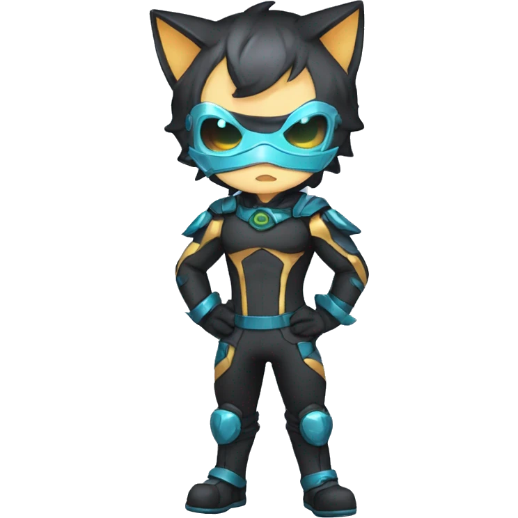 Catboy-Chibi-Sona-Shiny-Fakémon with a mask full body emoji