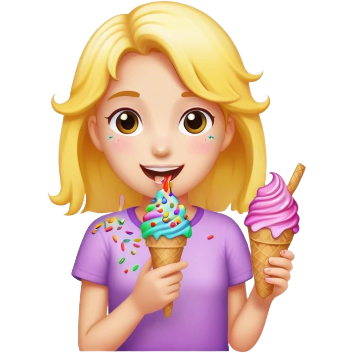 Girl with ice cream  emoji