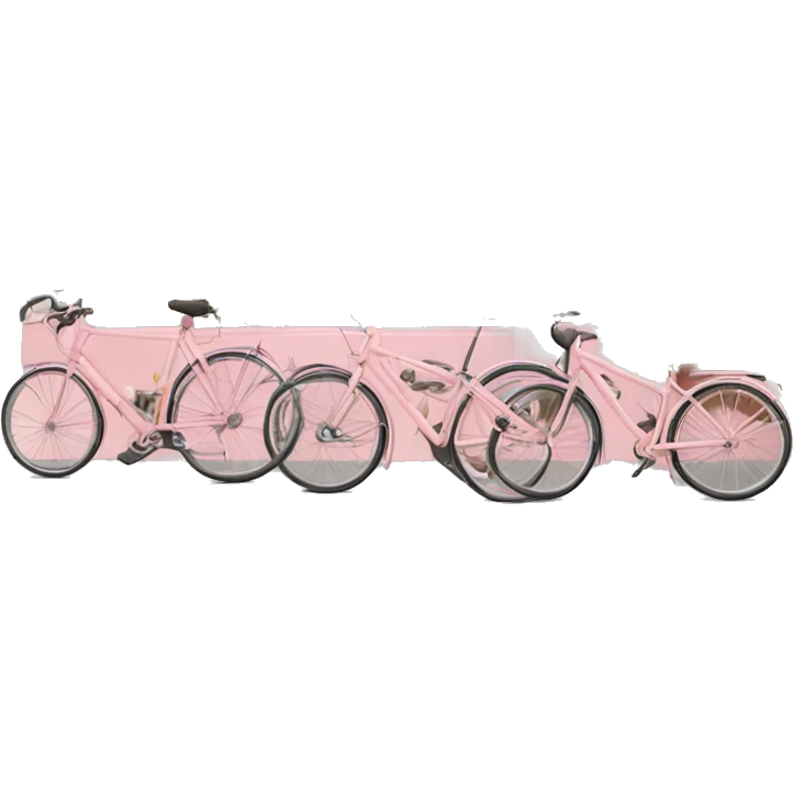 Light pink cafe with bikes outside and table and chairs  emoji