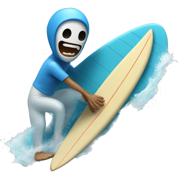 un esqueleto surfeando  emoji