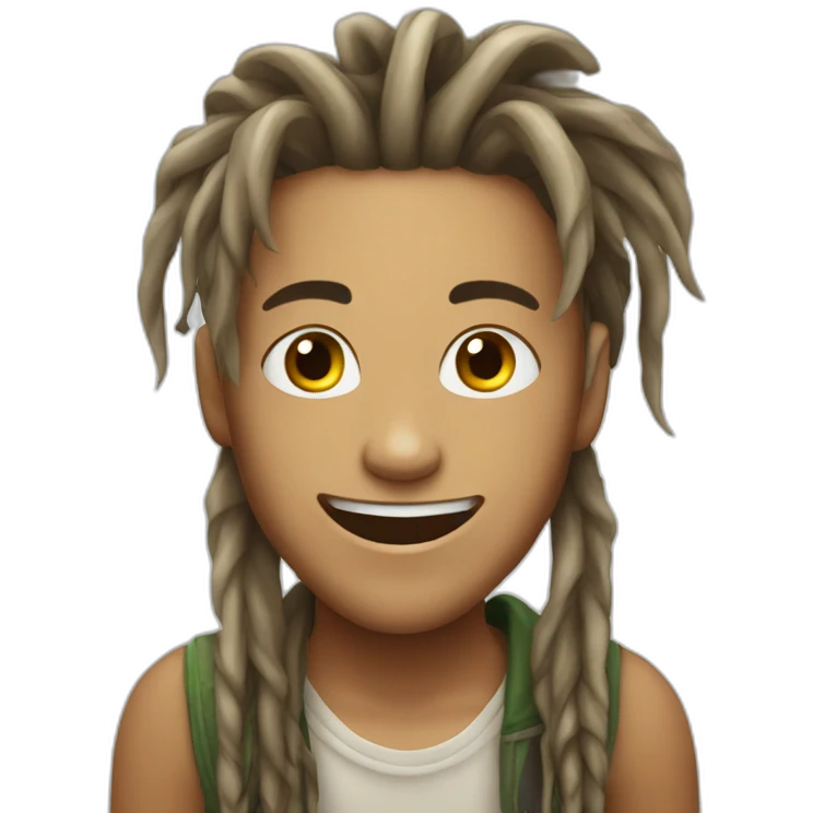 pretty boy with dreadlocks winking emoji