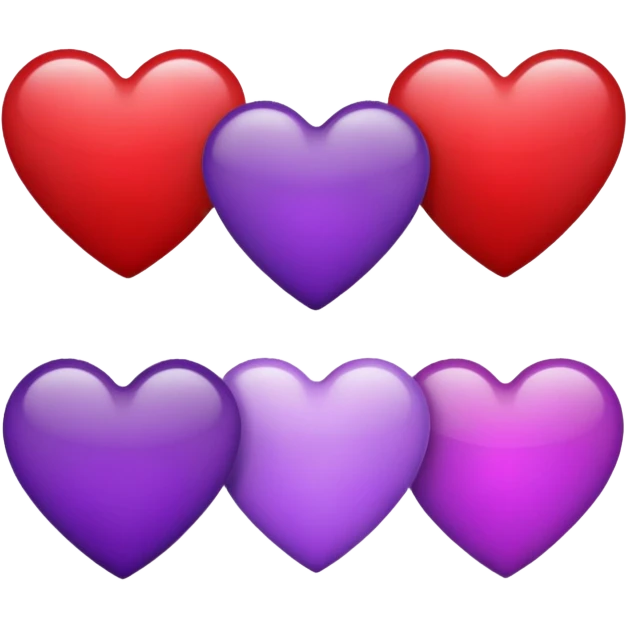 Heart emoji in red and purple  emoji