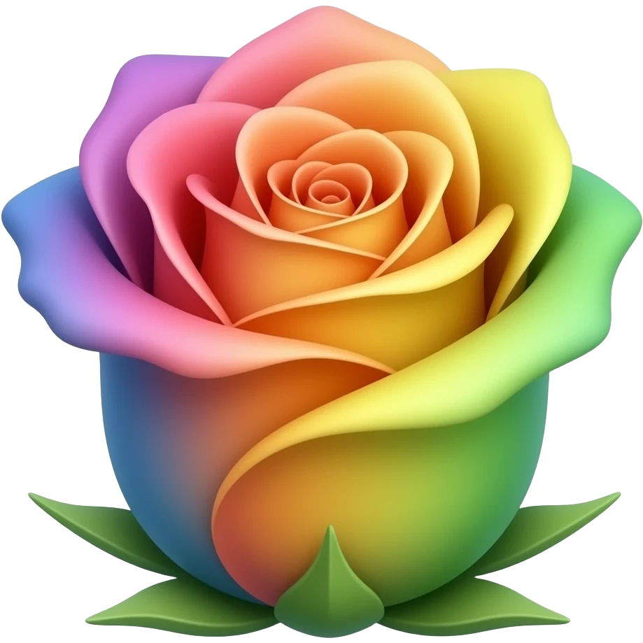 1 small multi-colored rose emoji