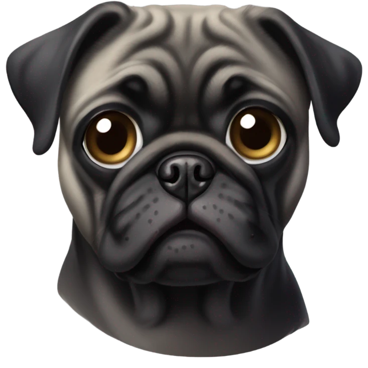 Black pug  emoji