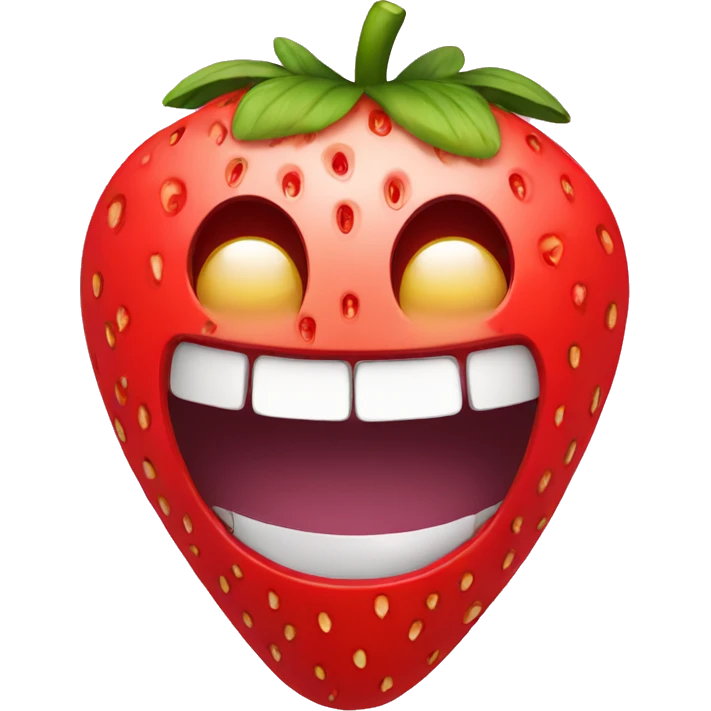 Laughing emoji in form of strawberry  emoji