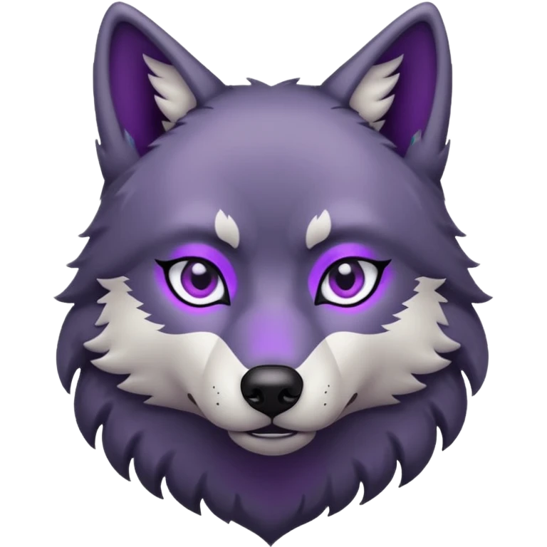 Loup noir et violet emoji