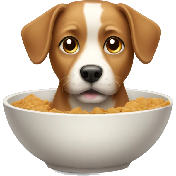 Cut dog wearing a bowl  emoji
