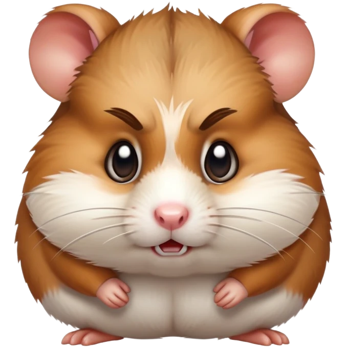 angry hamster with puffed cheeks and furrowed brows emoji