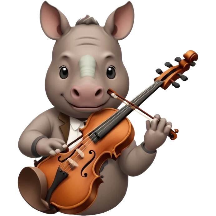 Rhino playing playing violin emoji