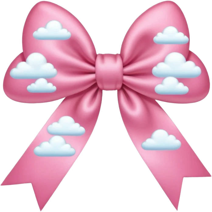 pink bow + cloud emoji