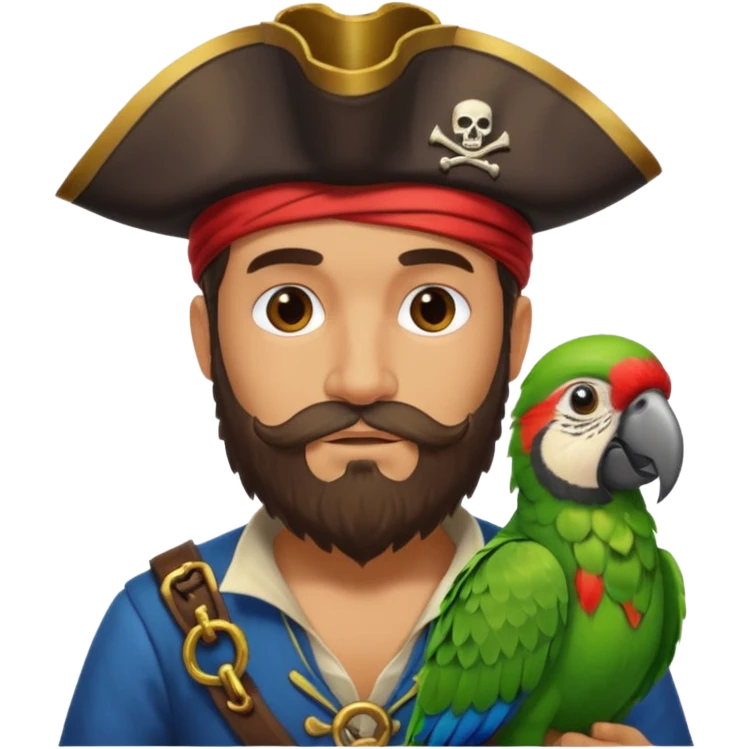 pirate and parrotپرنیس emoji