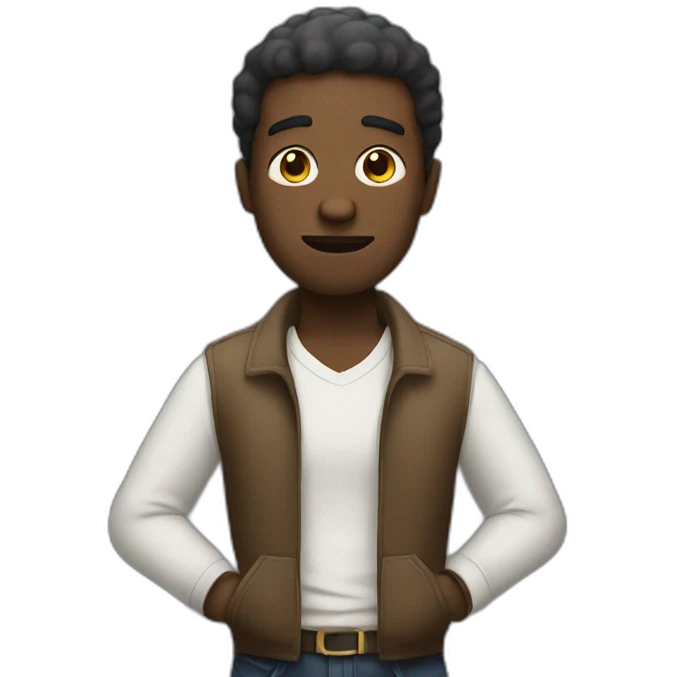 black man shrugging emoji