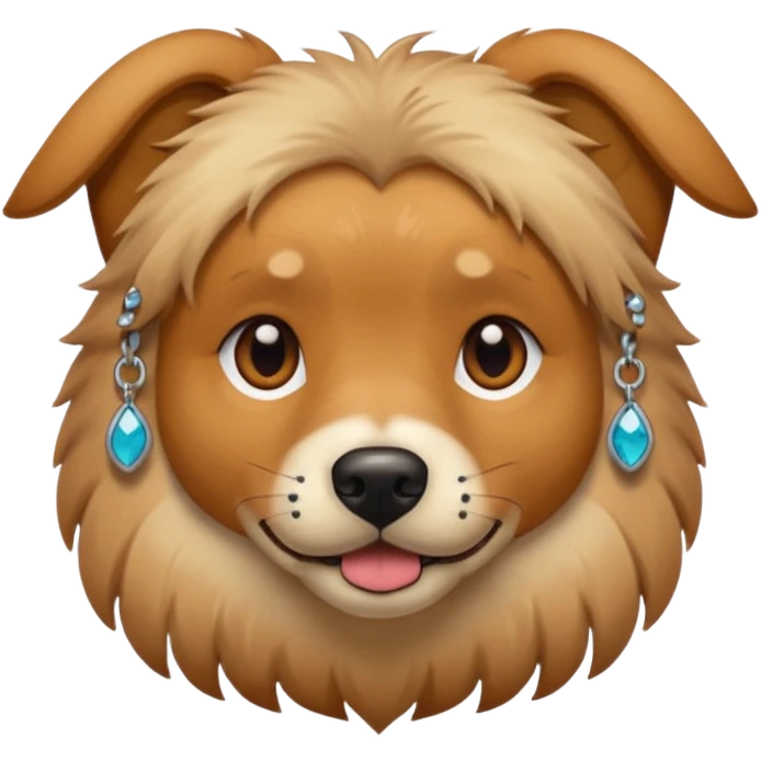 the face of a hip dog with piercings emoji