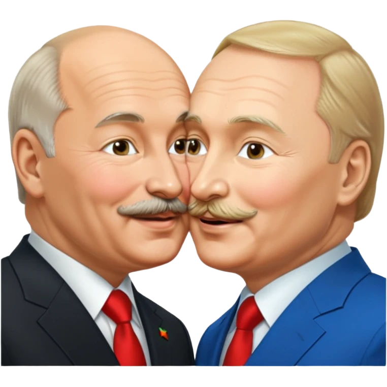 lukashenko and putin( without Beard)  kiss emoji