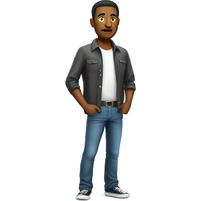 man showing empty pockets photorealistic serious emoji