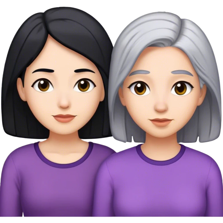 mom has grey hair and teenage daughter has black hair duo black girls  emoji