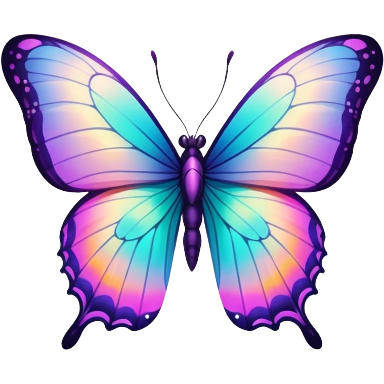 Shiny pastel colorful neon glittery vibrant pale whitish bright Floral exotic tropical butterfly emoji
