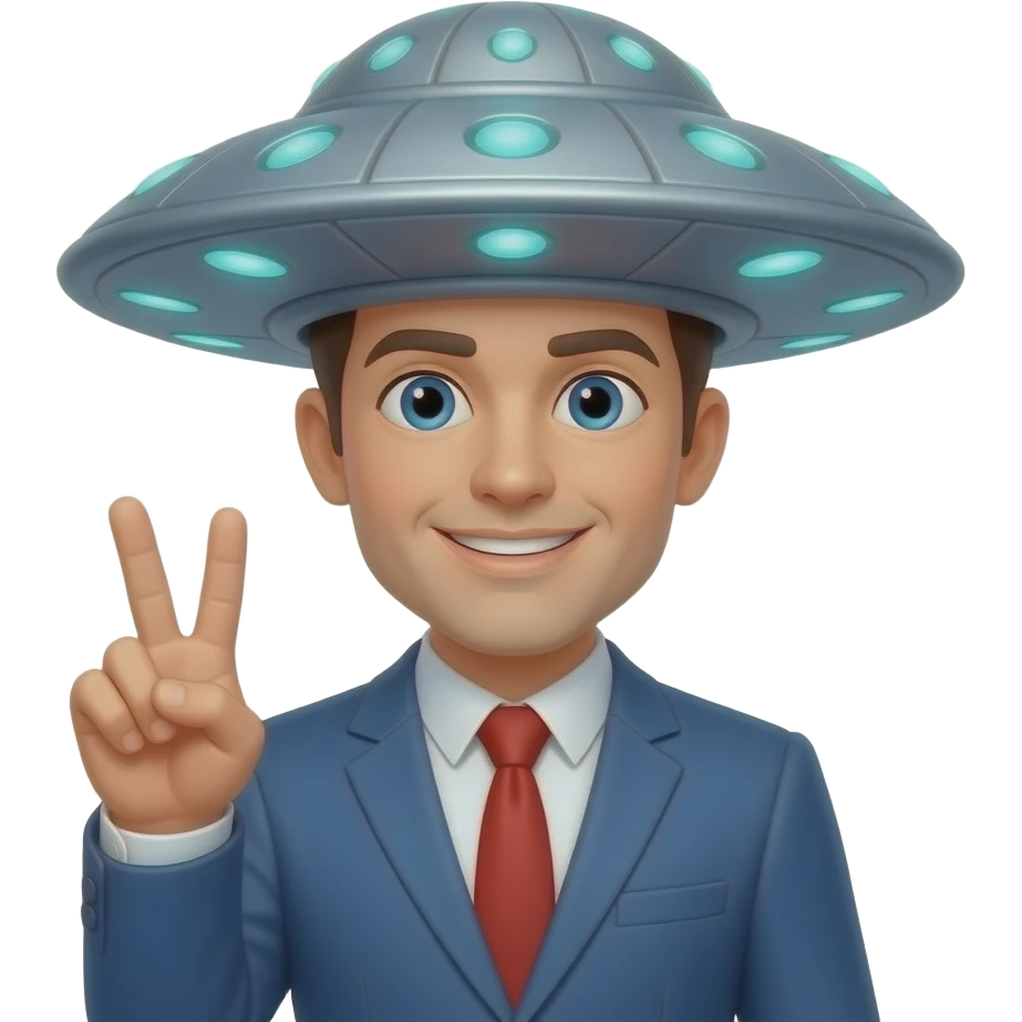 Peux-tu me faire un emoji avec le signe Jul le rap  une tête d’ovni et qui fait le signe JUL avec ses doigts avec le signe Jul, pas celui-là emoji