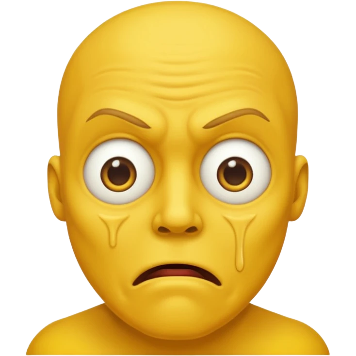 Bog eyed yellow man drooling like a moron emoji