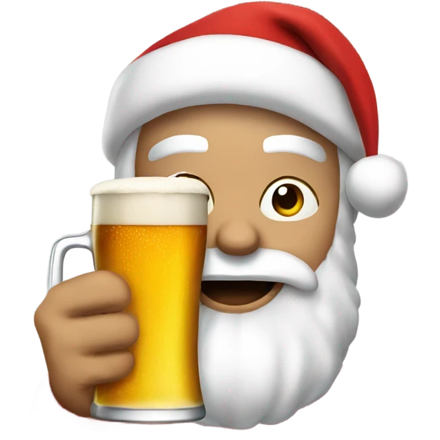 santa with beer emoji