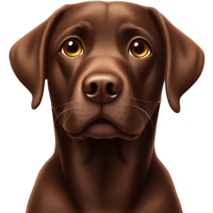 Chocolate Labrador looking at viewer meme emoji