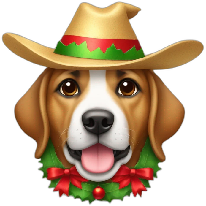 perro con sombrero de navidad emoji