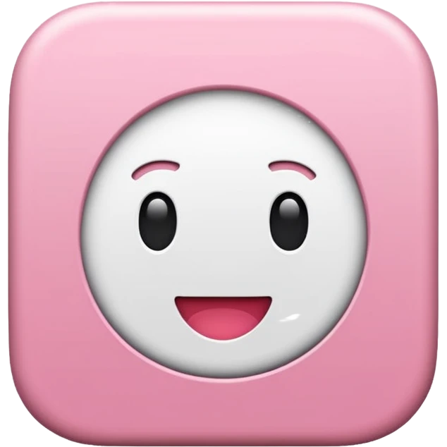 Símbolo do YouTube em tons rosa claro e branco com contorno branco, efeito adesivo, estilo emoji de iPhone. emoji