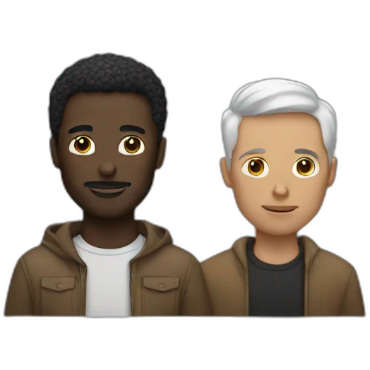 A white man with a black man  emoji