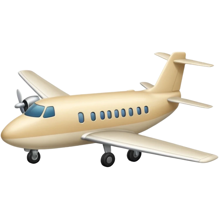 light beige (milky) airplane, Apple emoji style, no text emoji