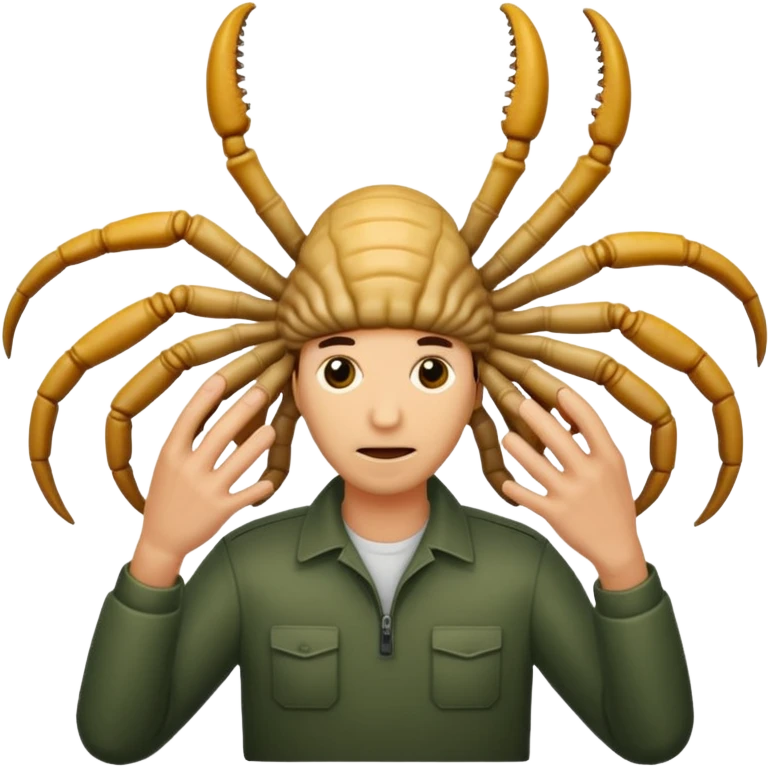 man with Facehugger emoji