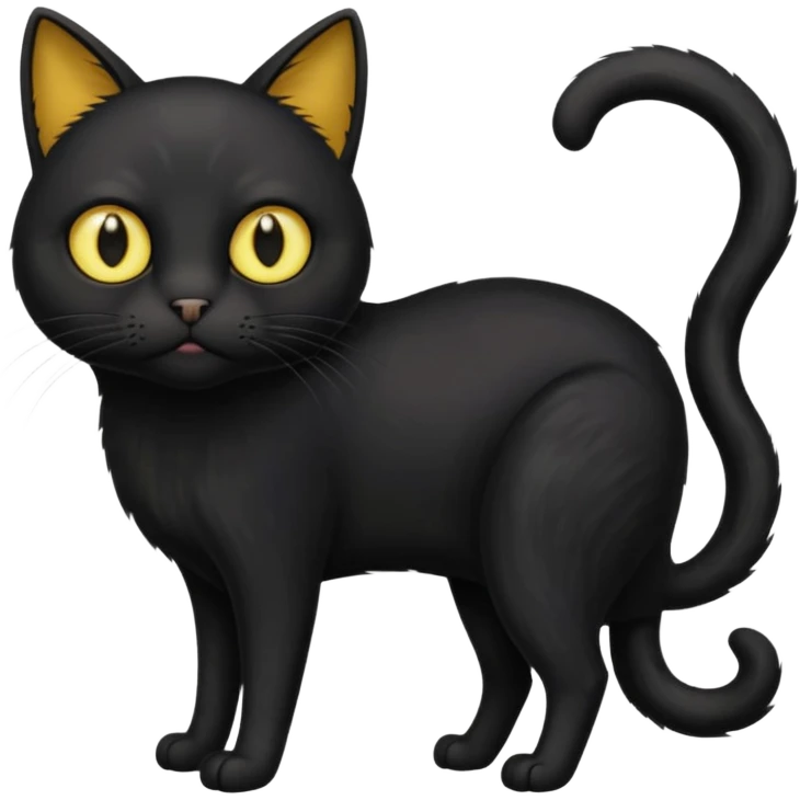 scared black cat emoji