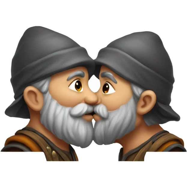 2 dwarves kissing emoji