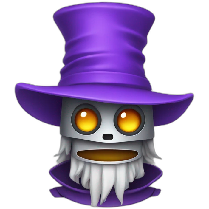 robot with purple wizard hat emoji
