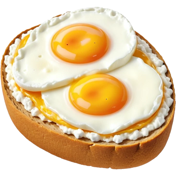 Sour bread with cottage cheese and egg on top emoji