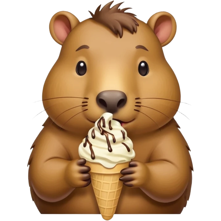Capybara eating ice cream emoji