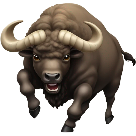 Buffalo beating up a ram emoji