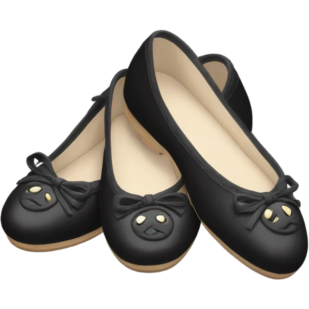 Black Chanel ballet flats emoji