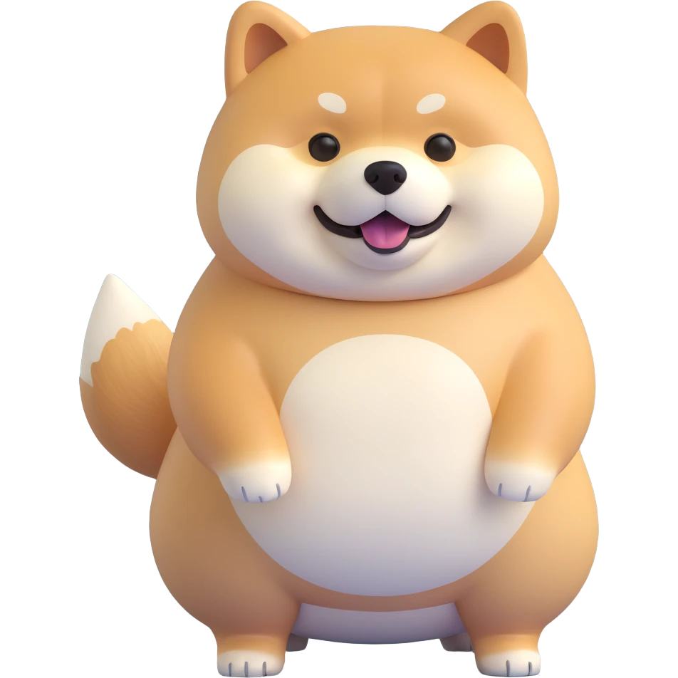 shiba inu standing, fat emoji