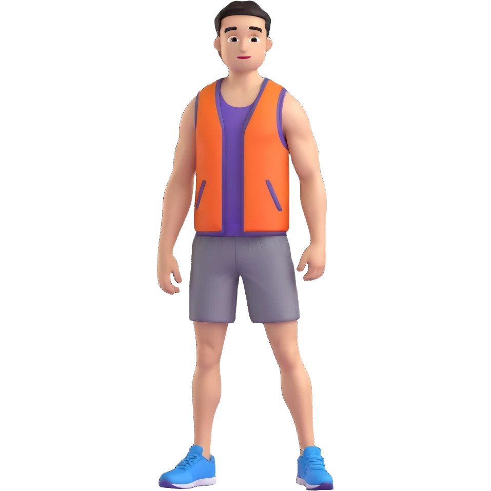 tall athlete standing in vest and shorts emoji