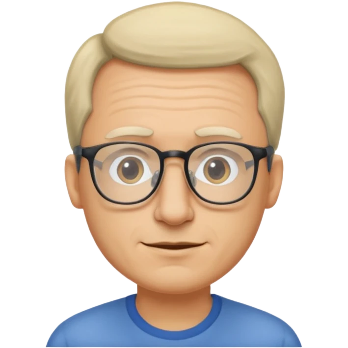 Emoli hombre con lentes poco cabello y nariz grande emoji